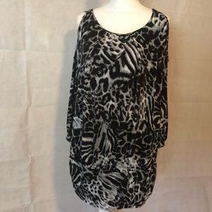 Animal print cold-shoulder Top